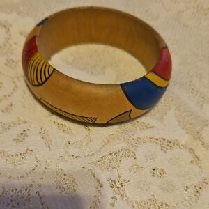 Colorful Wooden Bangle Bracelet
